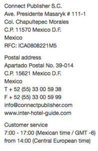 Screen grab of Connect Publisher's contact details from inter-hotel-guide
