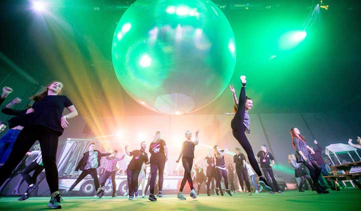 Staff formed a flash mob for the opening of Exhibition Centre Liverpool