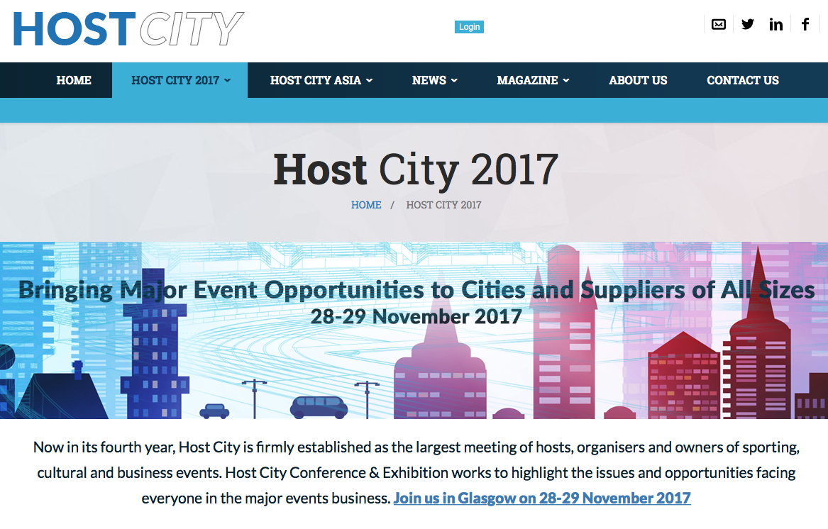 ‘World’s biggest’ sports and cultural events join speaker line up for Host City 2017