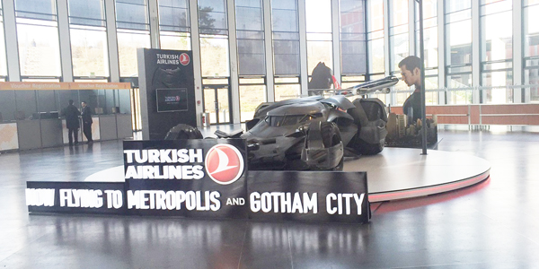 The Batmobile was showcased by Turkish Airlines at ITB Berlin