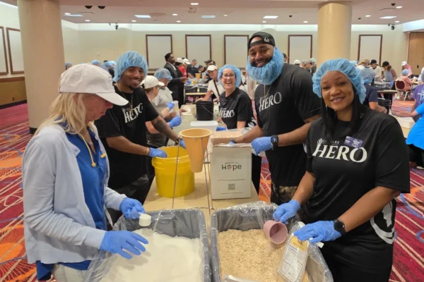 caesars casino resort food bank charity packing