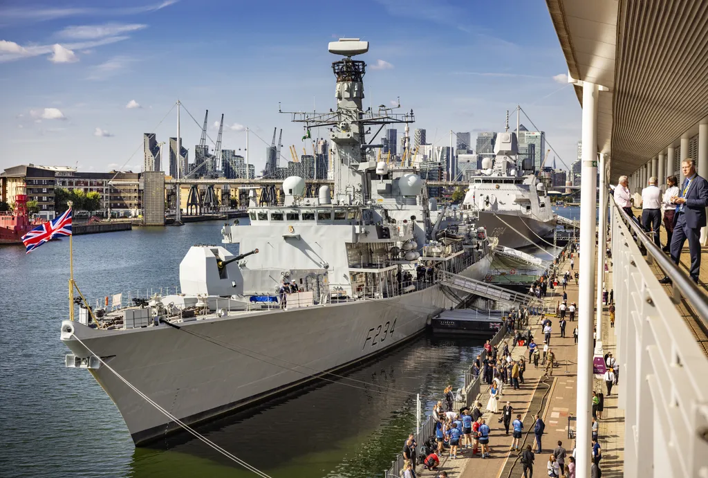 Battleship at DSEI on the Thames