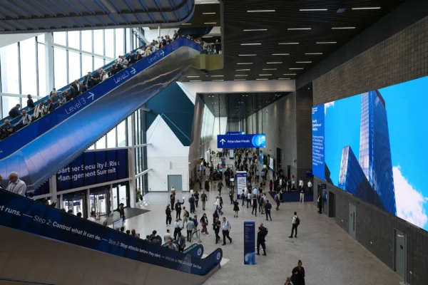 people in exhibition hall