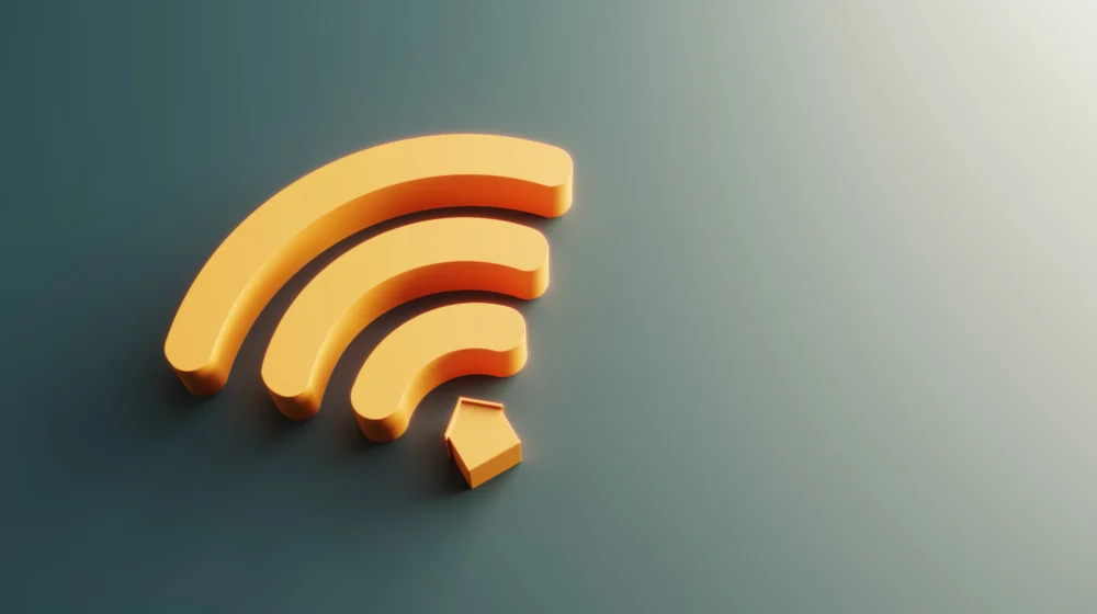 wifi bars in orange set against grey background